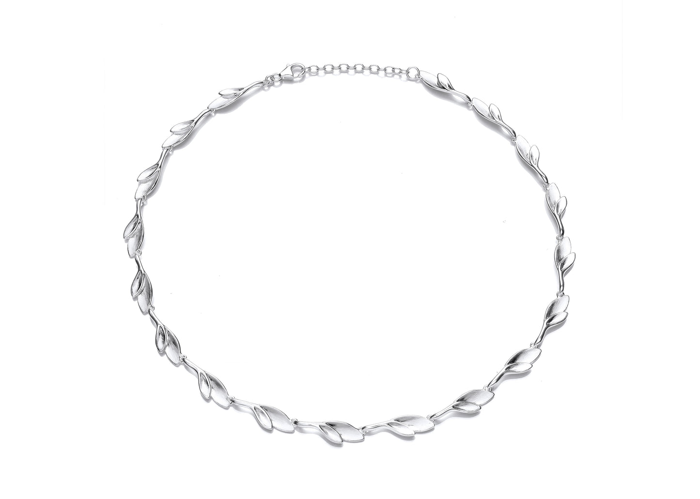 Silver Double Leaf Necklace