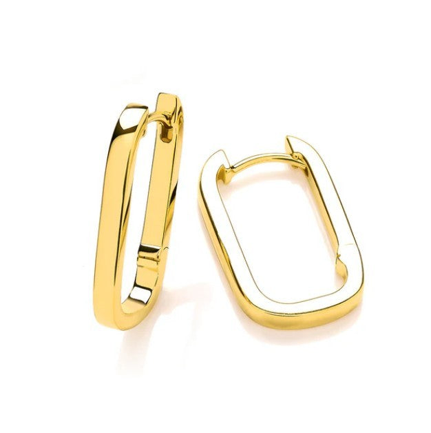 Gold Finish Rectangular Hoops