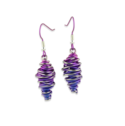 Titanium Chaos Drop Earrings - Pink