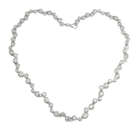 Silver Multi CZ Necklace