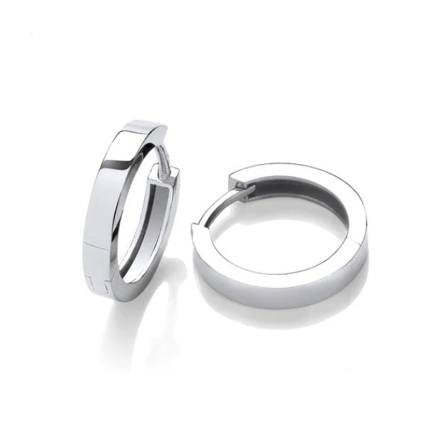 9ct Gold Square Huggie Hoops, 16mm