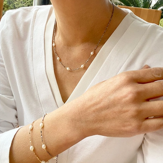 White Freshwater Pearl Chain, YGP