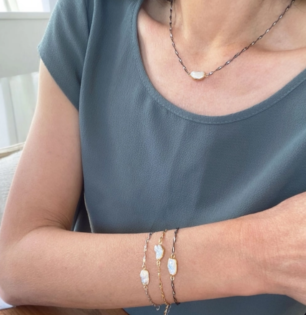 White Baroque Pearl Chain, YGP