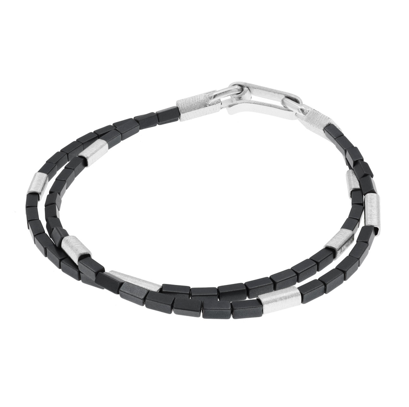Grey Hematite Bracelet, Silver