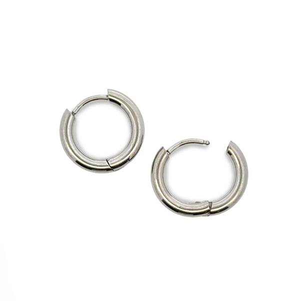Titanium Small Hinged Hoops - Light Green 15mm