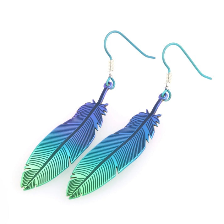 Titanium Feather Drops - Green