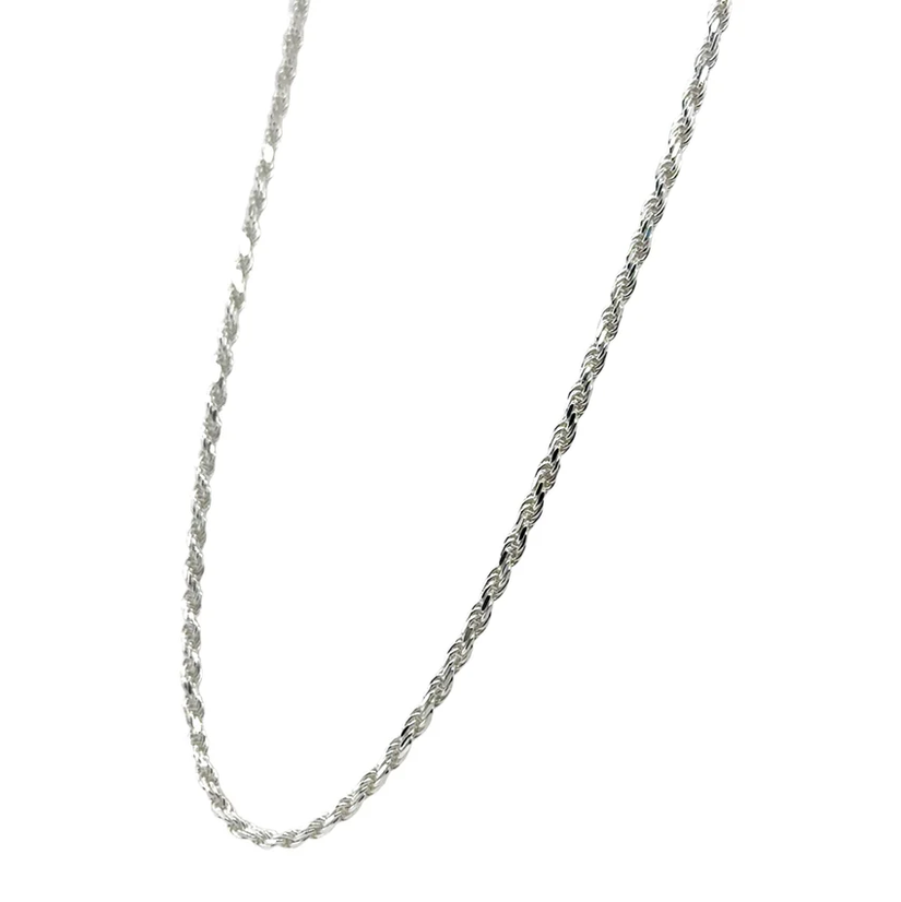 Rope Chain Necklace, Silver