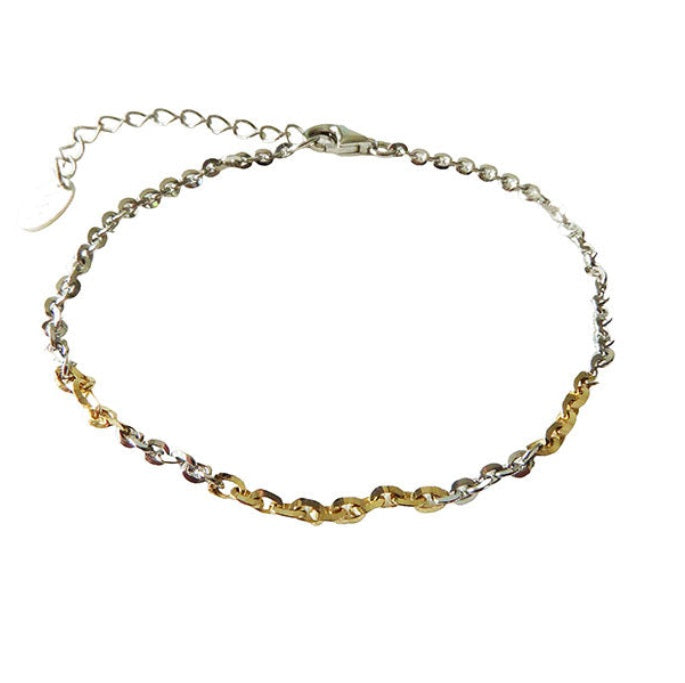 Silver & 14ct Gold Chain