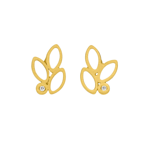 14ct Gold and Diamond Marquise Stud