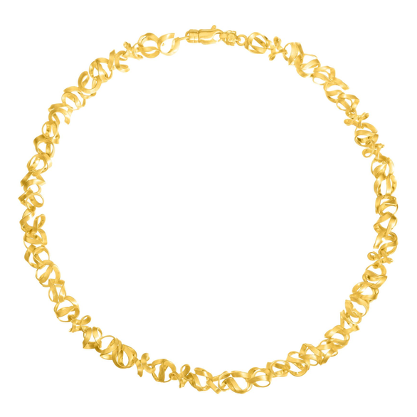 Gold Finish Open Link Necklace