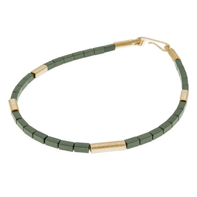 Green Hematite Single Strand Bracelet, YGP
