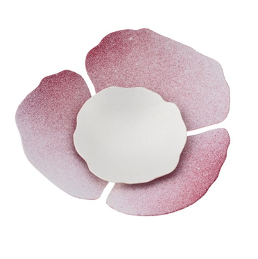 Eggshell White and Red Orchid Brooch