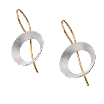 Halo Hook Earrings, Silver