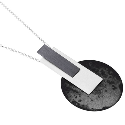 Geometry Pendant, Silver/Oxi