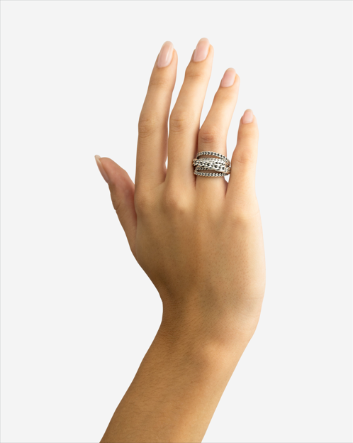 Nathalie Silver Multi Ring