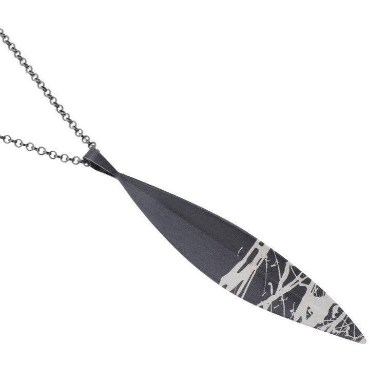 Silver Oxi Leaf Necklace