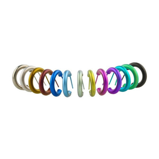 Titanium Hoops - 12mm Light Green