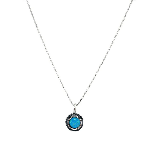 Opalite and Silver Necklace, Silver