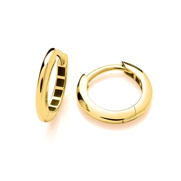 9ct Gold Huggie Hoop Earrings, 11mm