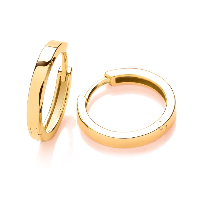 9ct Gold Huggie Hoop Earrings, 18mm