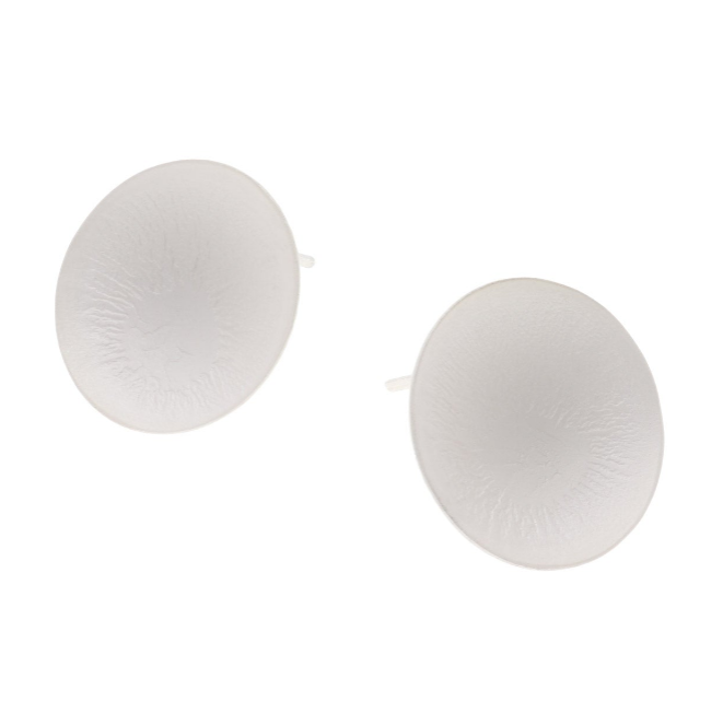 Lenses Stud Earrings, White