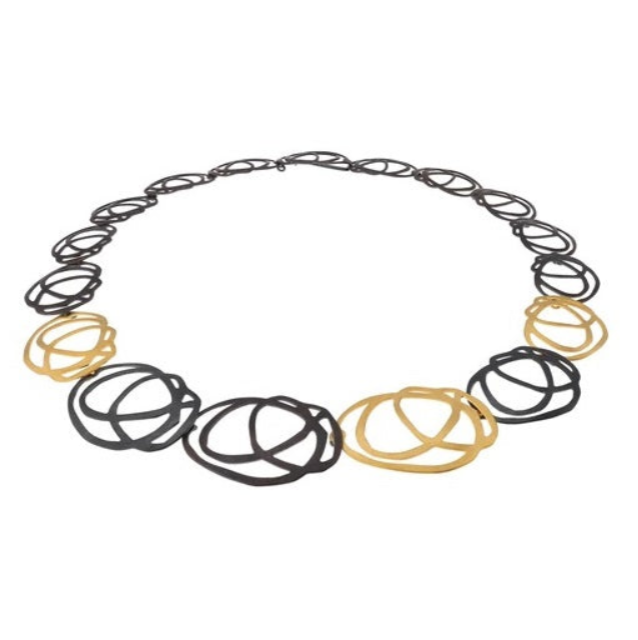 Atom Necklace, Brown/Oxi/YGP