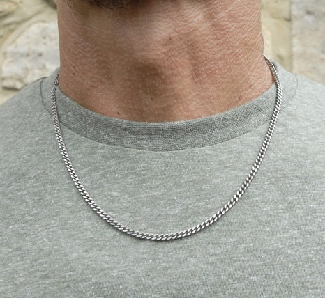 Titanium Fine Flat Curb Chain
