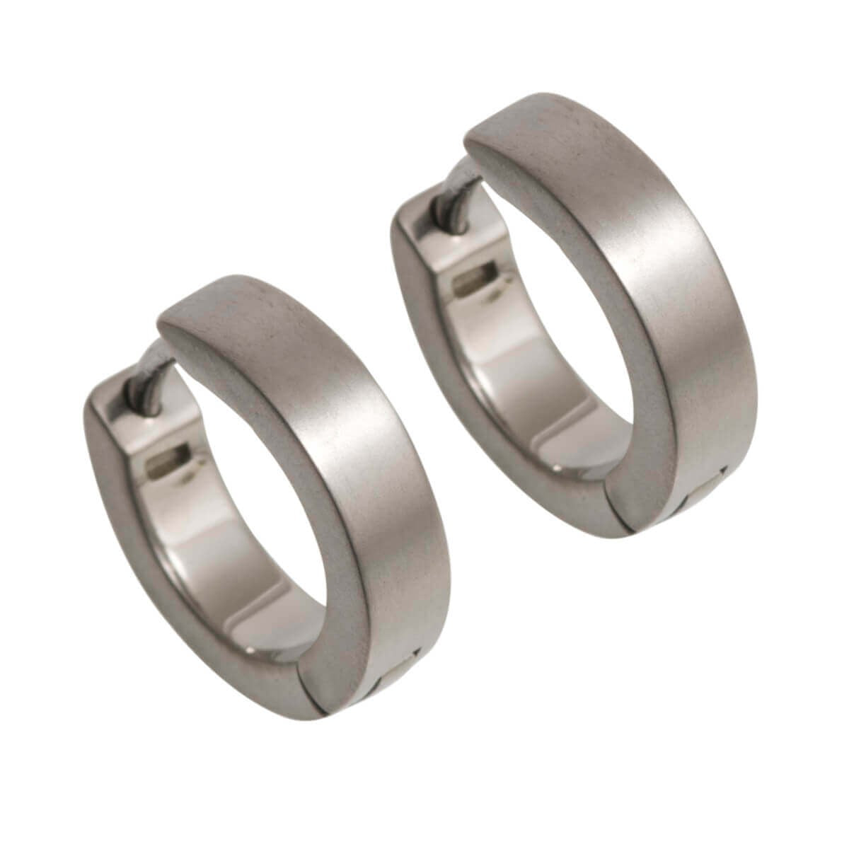 Titanium Hinged Hoops - Natural 12mm