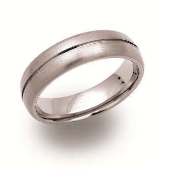 Titanium Brushed Court Ring, 6mm