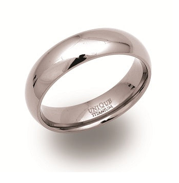 Titanium Polished Court Ring, 6mm