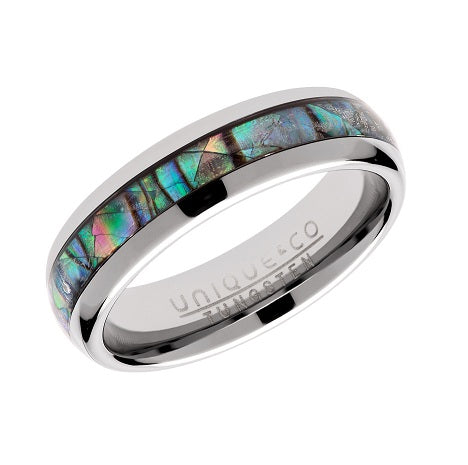 Tungsten Abalone Shell Ring