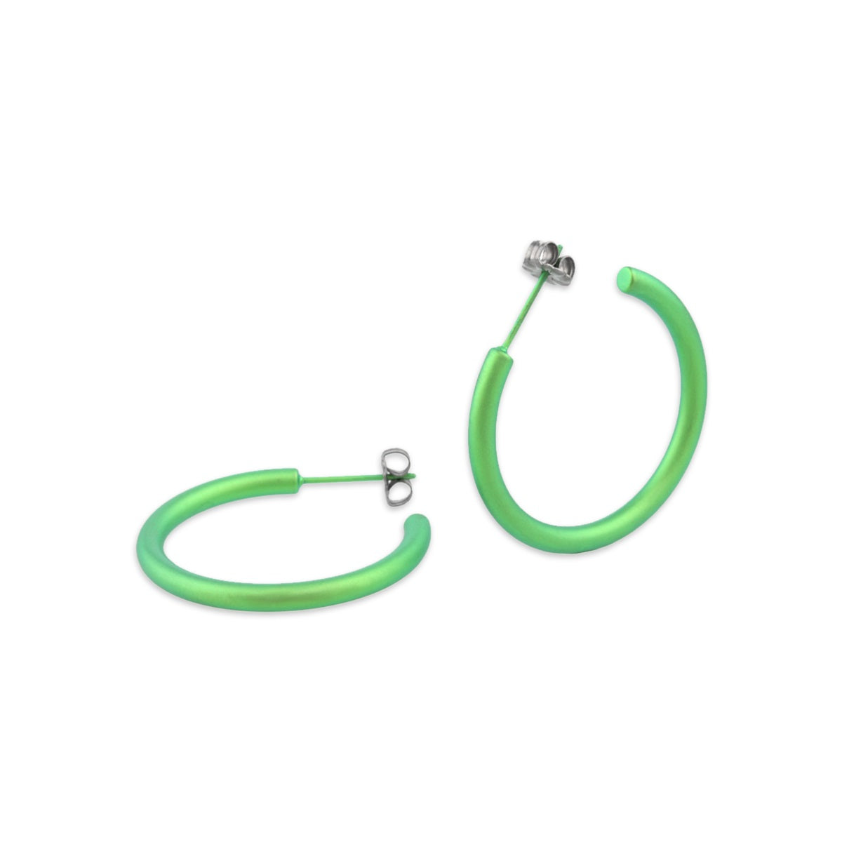 Titanium Hoops - 25mm Green