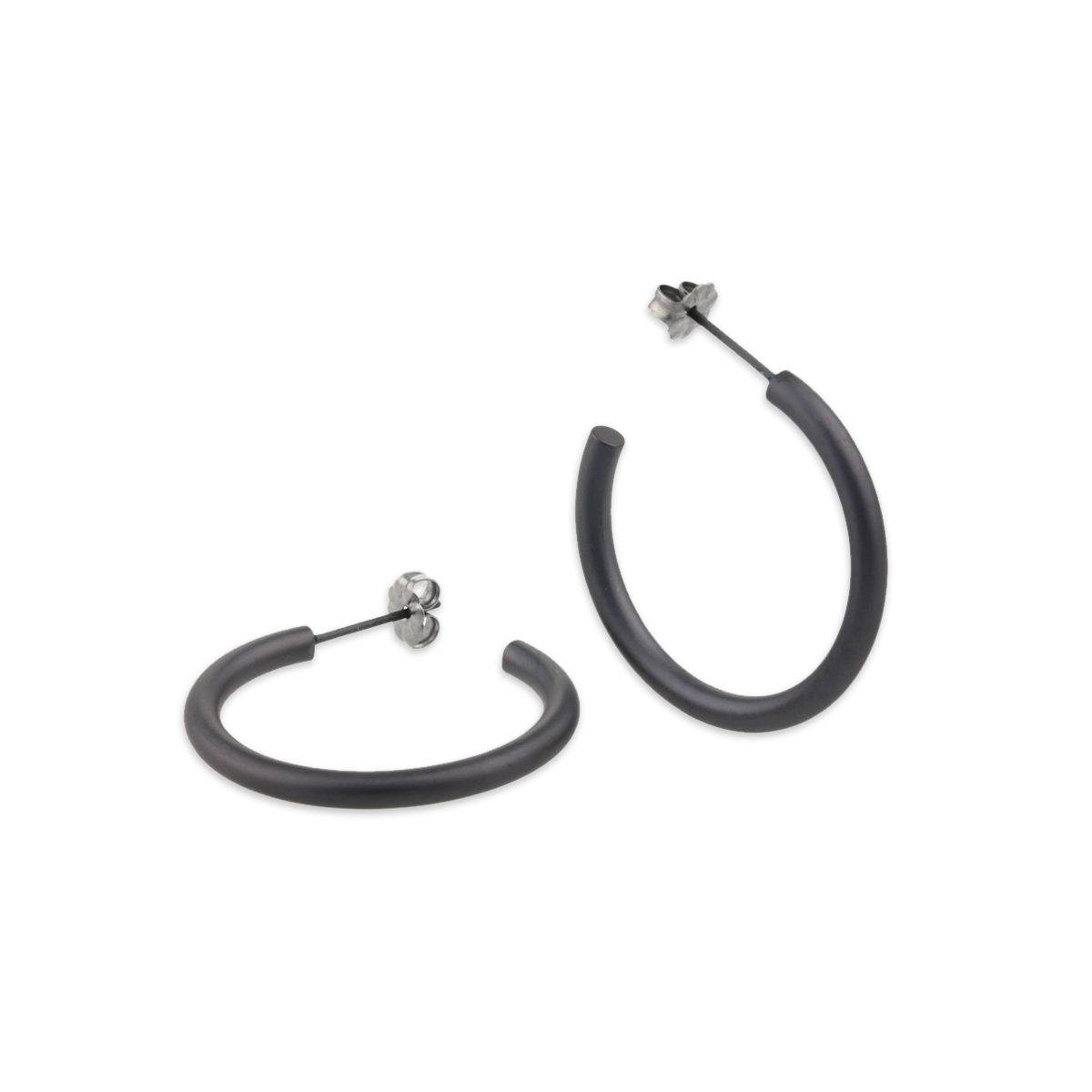 Titanium Hoops - 25mm Black
