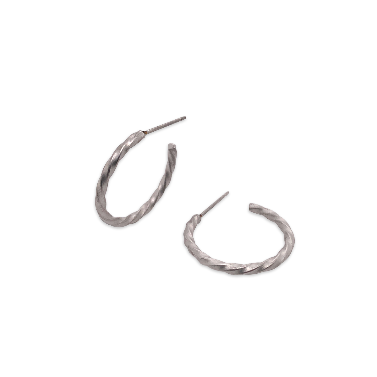 Titanium Small Twisted Hoops - Natural