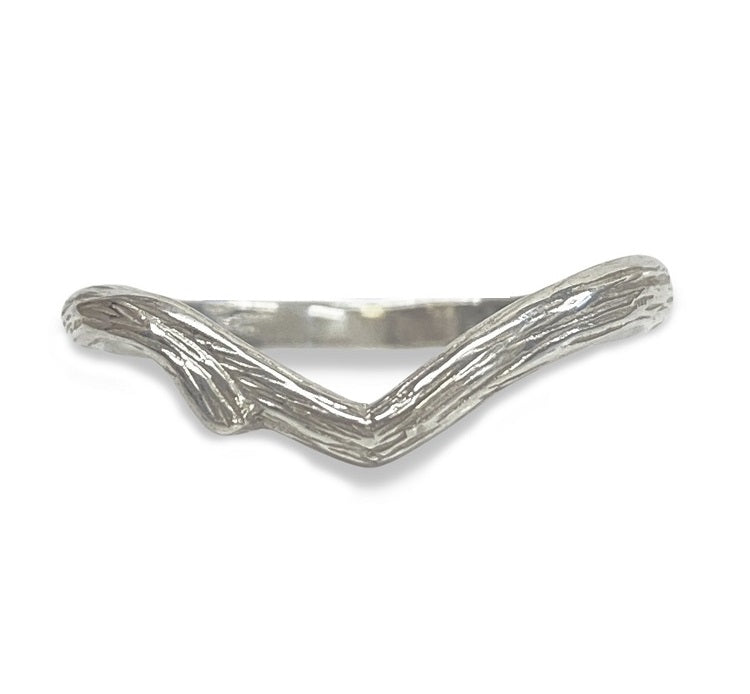 Sliver Twig Wishbone Ring