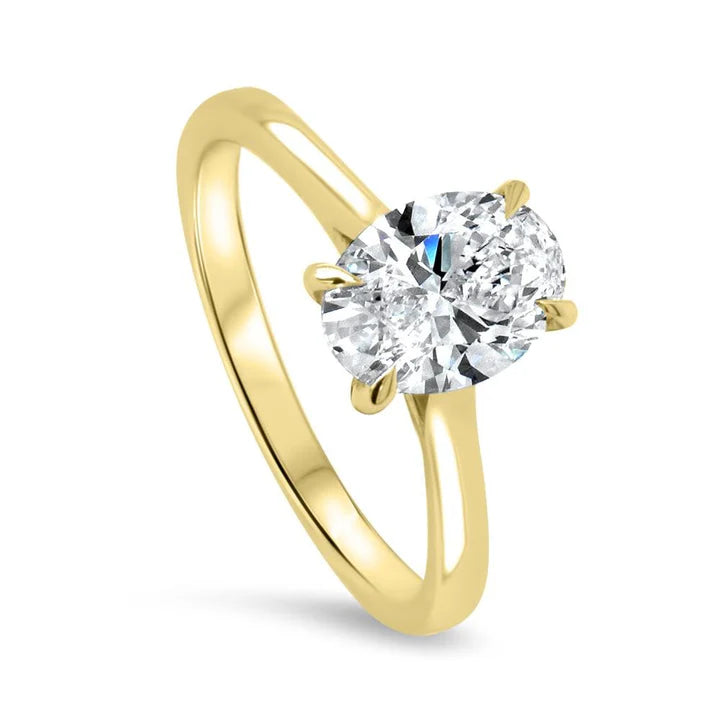 Lab Grown Oval Cut Solitaire Ring 1.02ct