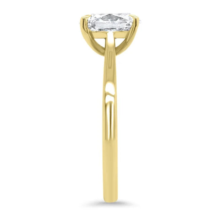 Lab Grown Oval Cut Solitaire Ring 1.02ct