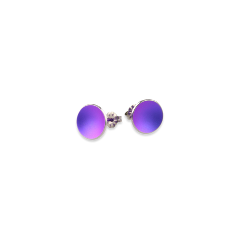 Titanium Round Stud Earrings - Pink/Purple Tones