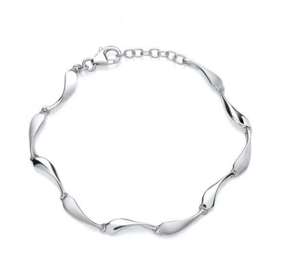 Silver Teardrop Link Bracelet