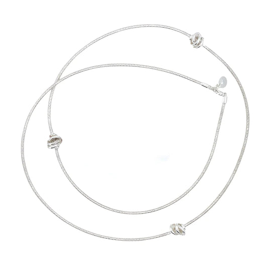 Liquid Silver Multi Knot Necklace