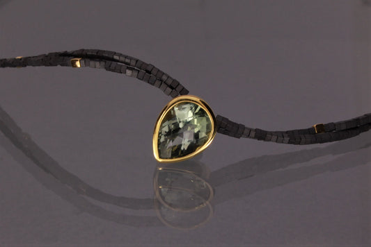 Silver Green Amethyst Necklace, YGP