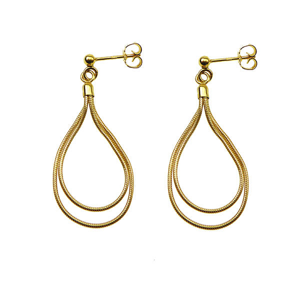 Double Oval Earrings, YGP