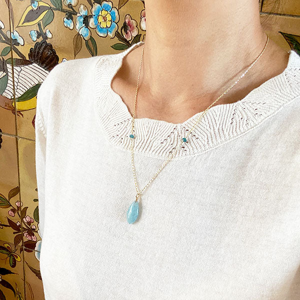 Aquamarine Necklace, YGP