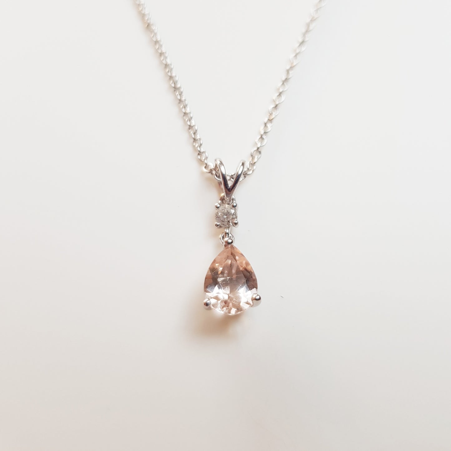 White Gold Morganite Pendant