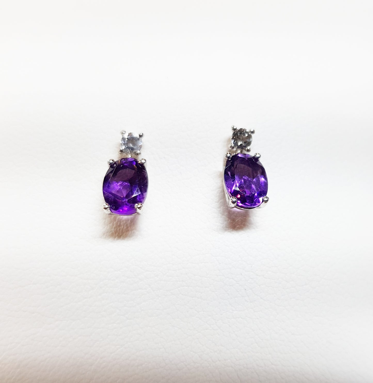 Silver Amethyst Drop Earrings