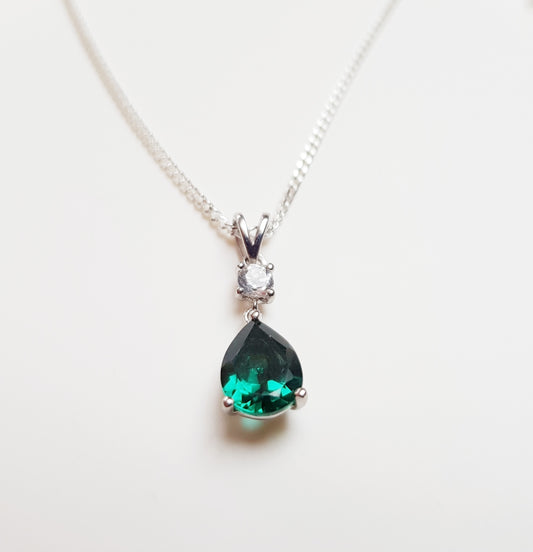 Silver Green Quartz Pendant