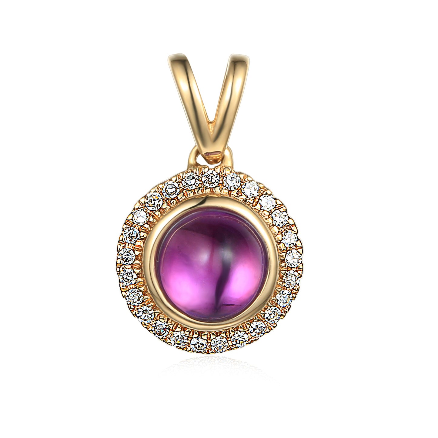 Cabochon Amethyst and Diamond Pendant