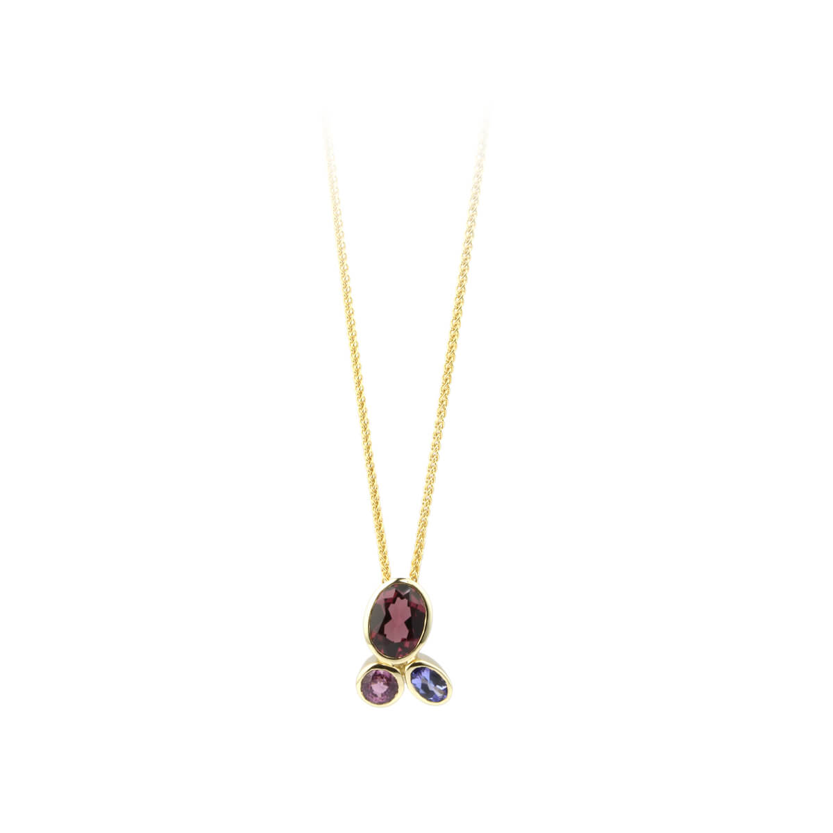 Gold and Mixed Gemstone Pendant