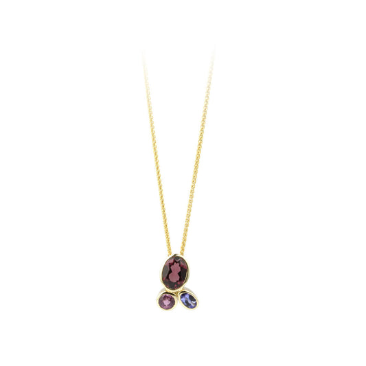 Gold and Mixed Gemstone Pendant