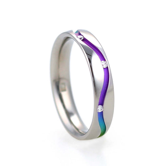 Titanium Rainbow Diamond Ring